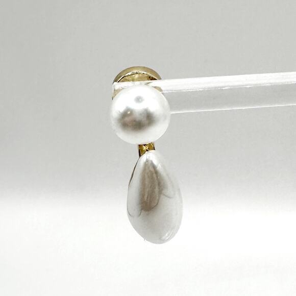 Shian Silver 925 Stud Post Pierced Earrings Pearl Drop Dangle NWT White Summer - Picture 10 of 10